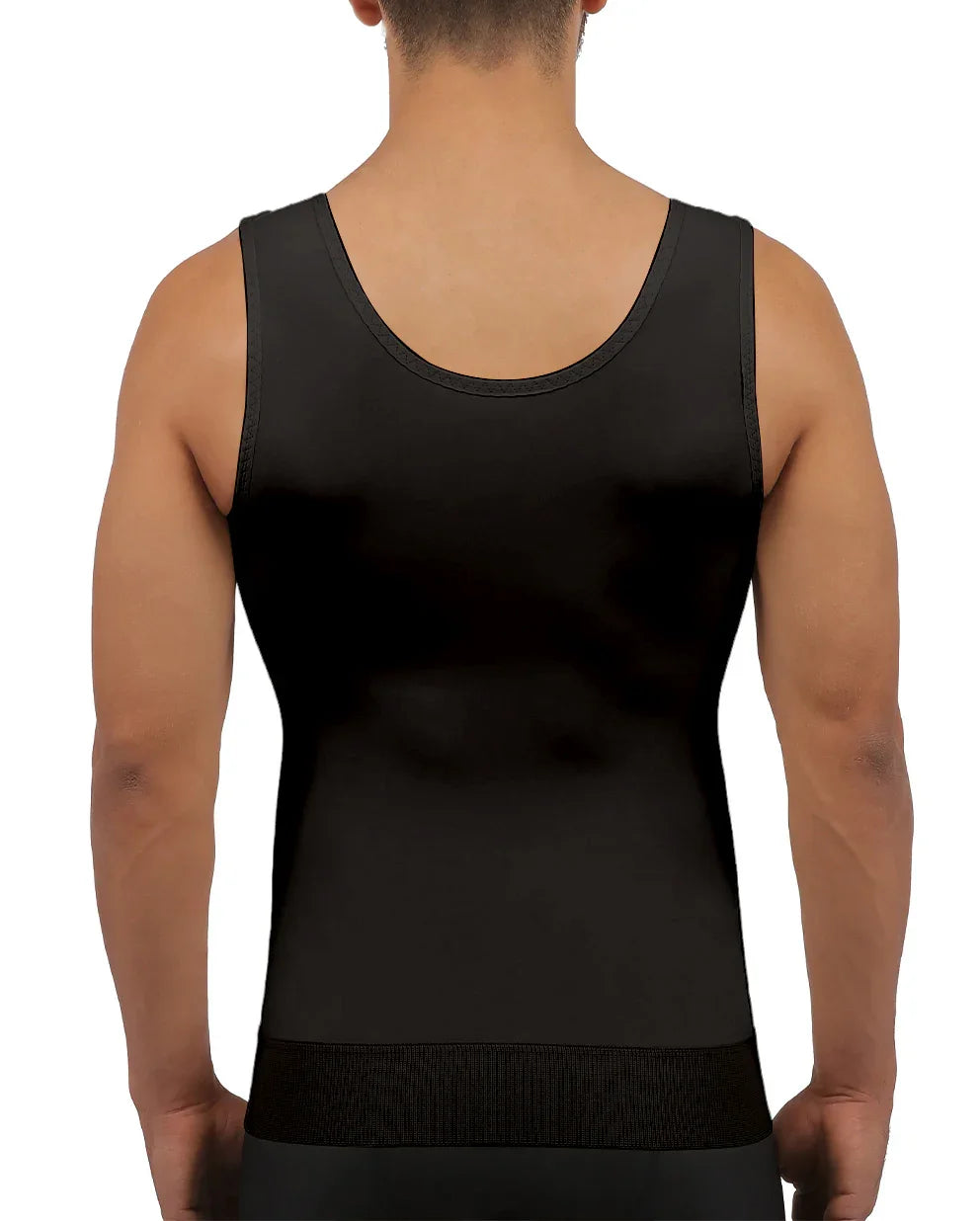 Rear view of the Carlo 1 medical vest, highlighting the full-back coverage and flat-seamed design that provides a smooth fit under clothing.