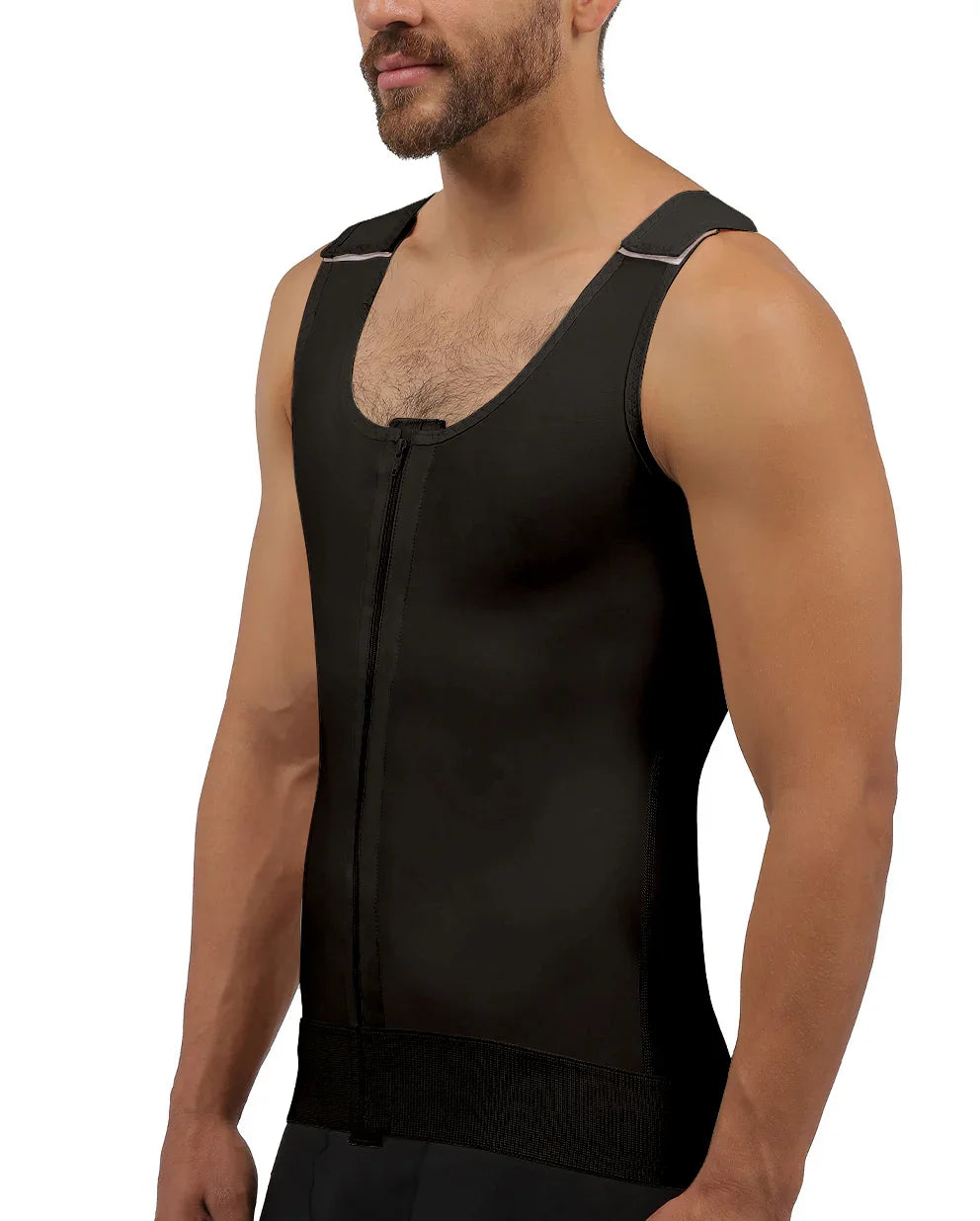 Detailed view of the adjustable Velcro shoulder strap on the Carlo 1 vest, allowing for easy tension adjustment and personalized comfort.