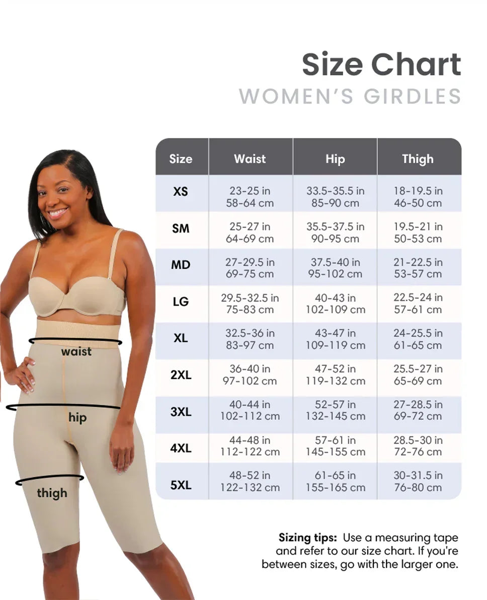 Women's girdle size chart
