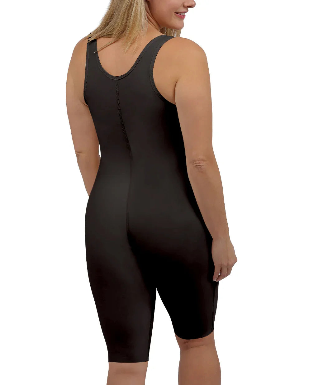 Rear view of the Anna 1 mid-thigh garment, showcasing the high-back design and medical-grade flat-seamed fabric for torso stability.