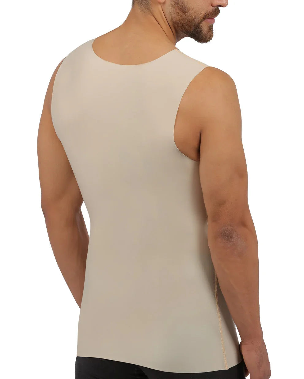 Rear view of the Carlo 2 compression shirt, highlighting the full-back coverage and flat-seamed fabric that prevents irritation under clothing.