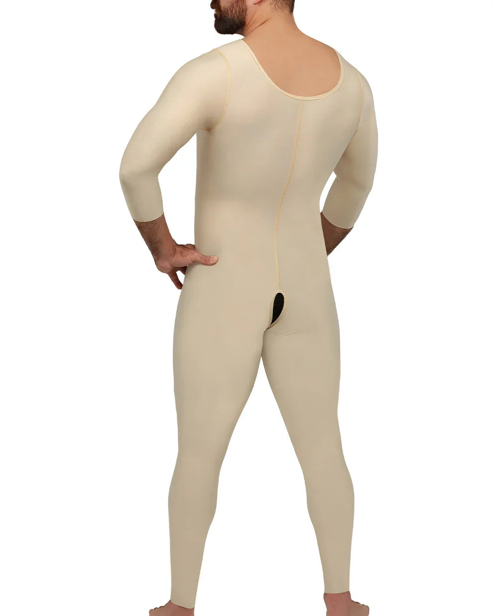 Rear view of the Alberto 2 bodysuit, highlighting the extensive back coverage and flat-seamed medical fabric for a smooth, irritation-free fit.